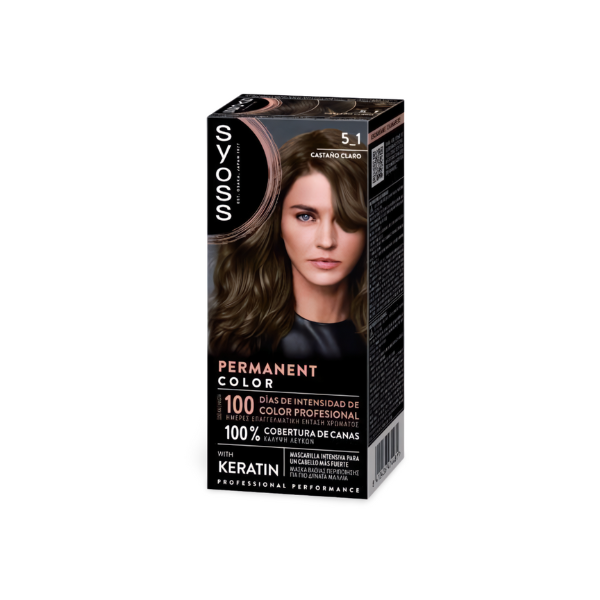 Tinte Colorante con Keratina de Syoss 5_1 Castaño Claro